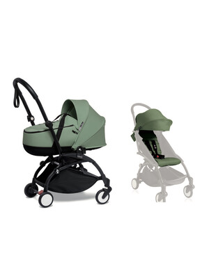 Babyzen YOYO2 Stroller Black Frame with Peppermint Bassinet & FREE 6+ Color Pack